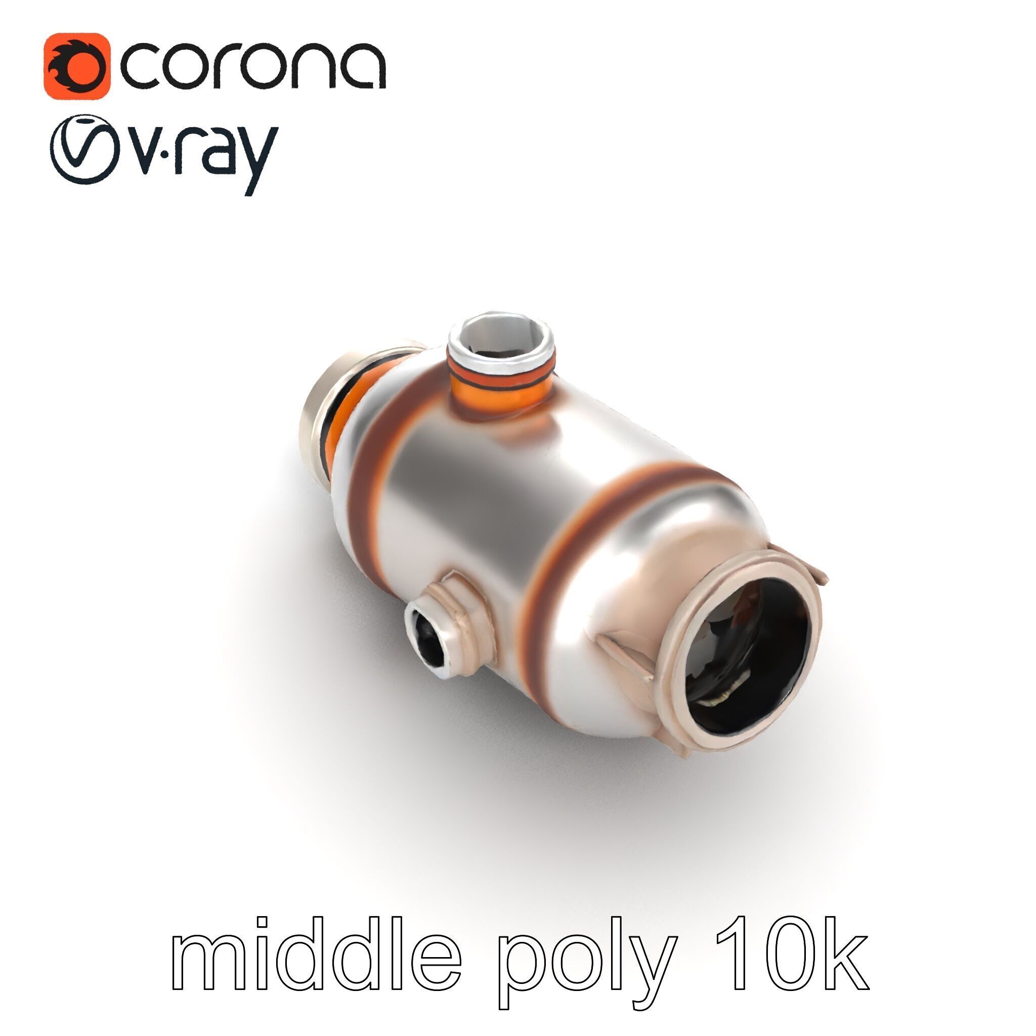 Advanced Catalytic Converter Cylindrical Model Pack Low-poly 3D model_24