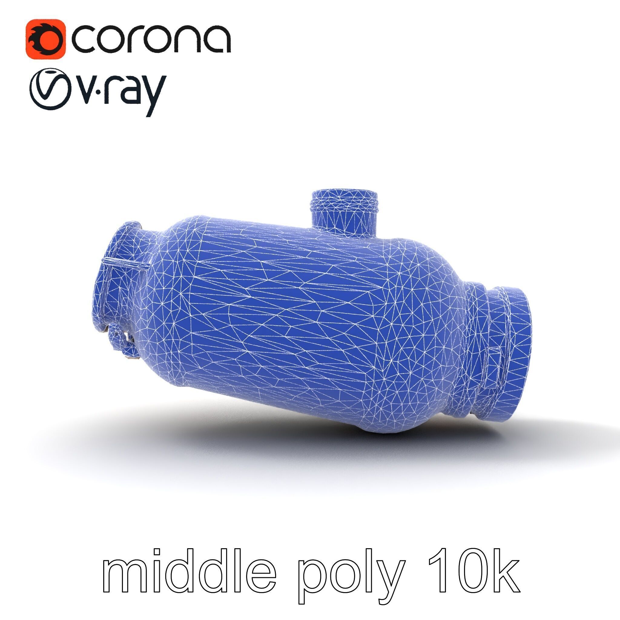 Advanced Catalytic Converter Cylindrical Model Pack Low-poly 3D model_21