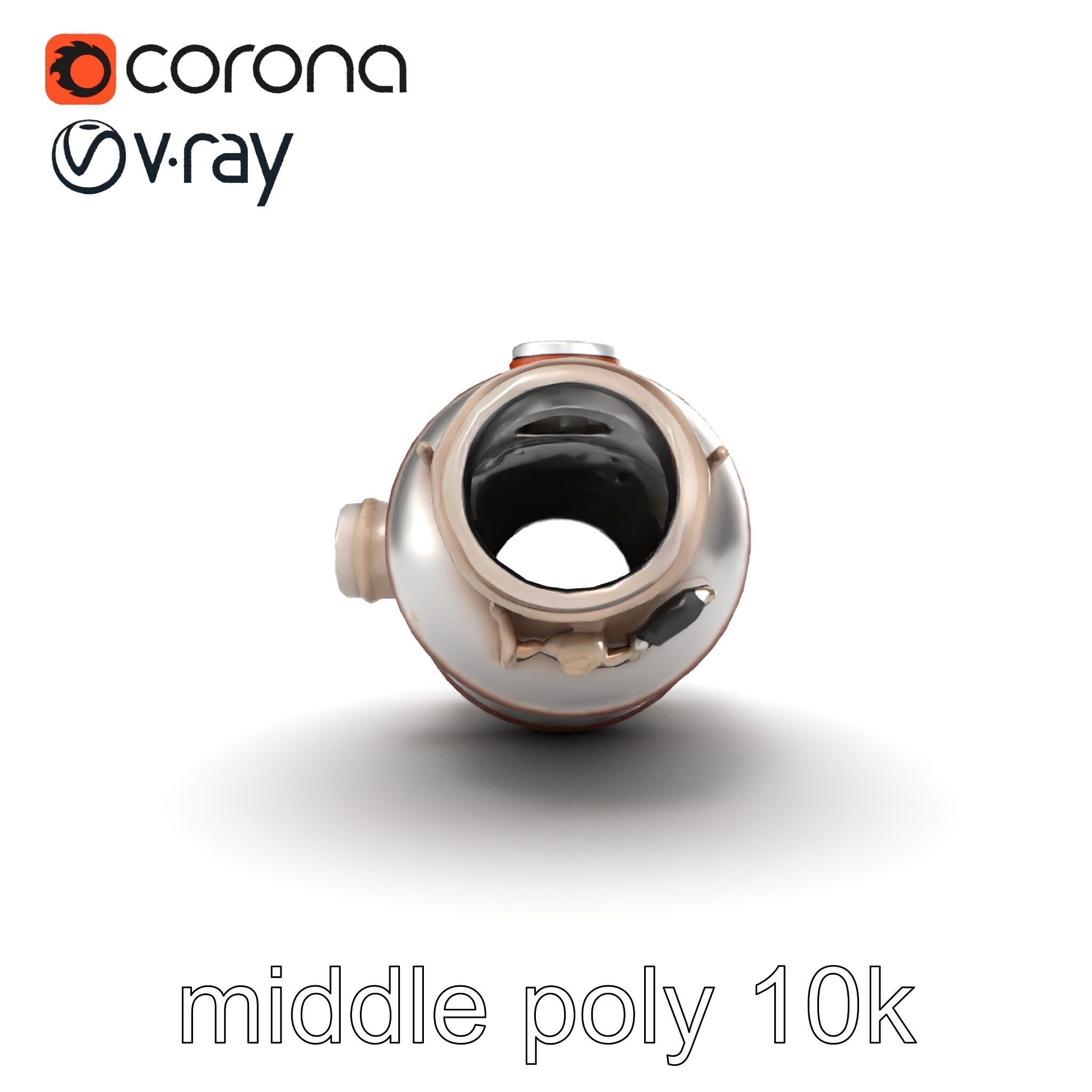 Advanced Catalytic Converter Cylindrical Model Pack Low-poly 3D model_27