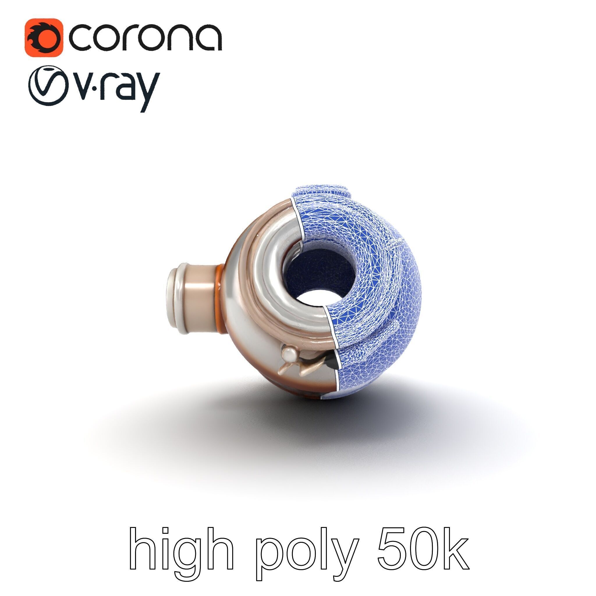 Advanced Catalytic Converter Cylindrical Model Pack Low-poly 3D model_19