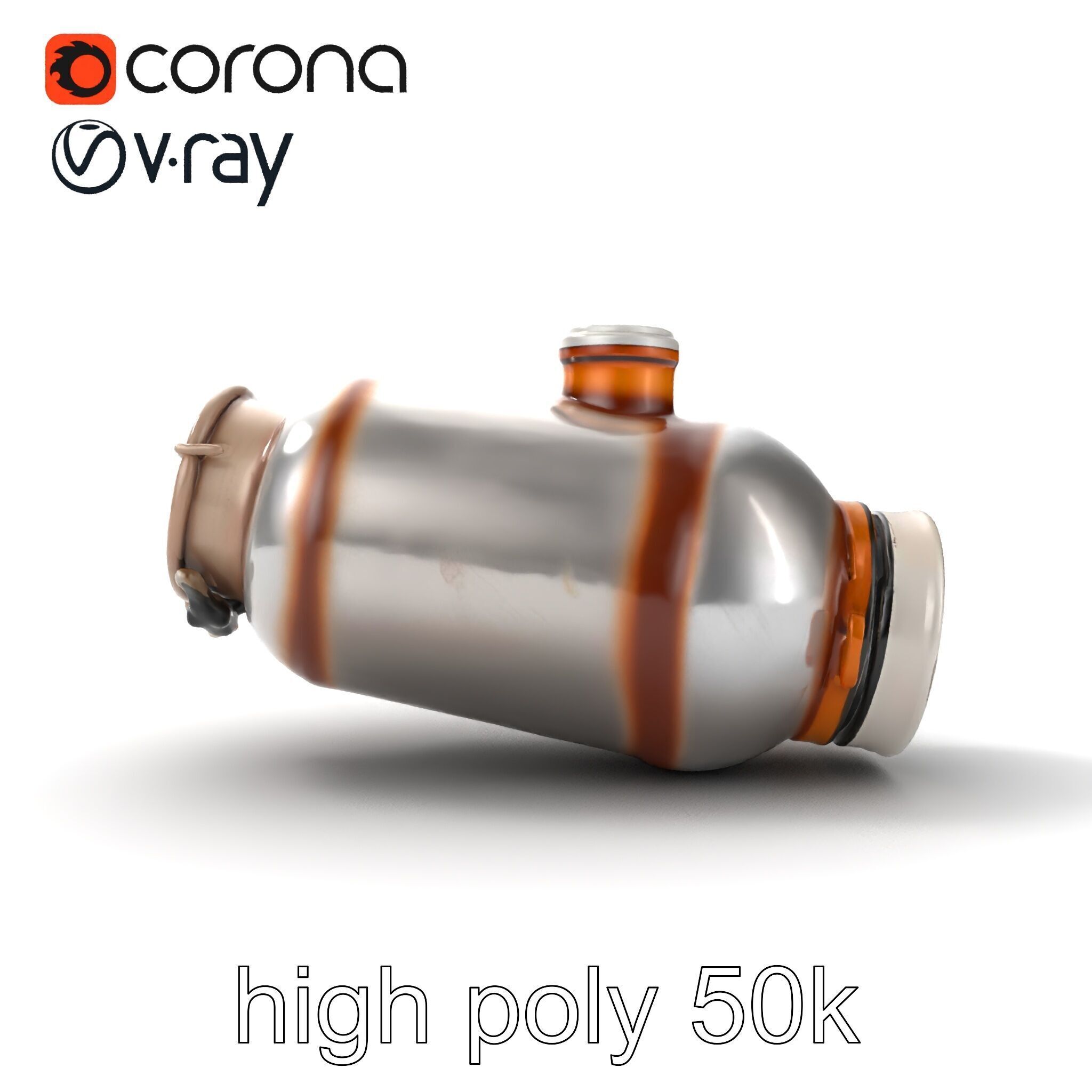 Advanced Catalytic Converter Cylindrical Model Pack Low-poly 3D model_29