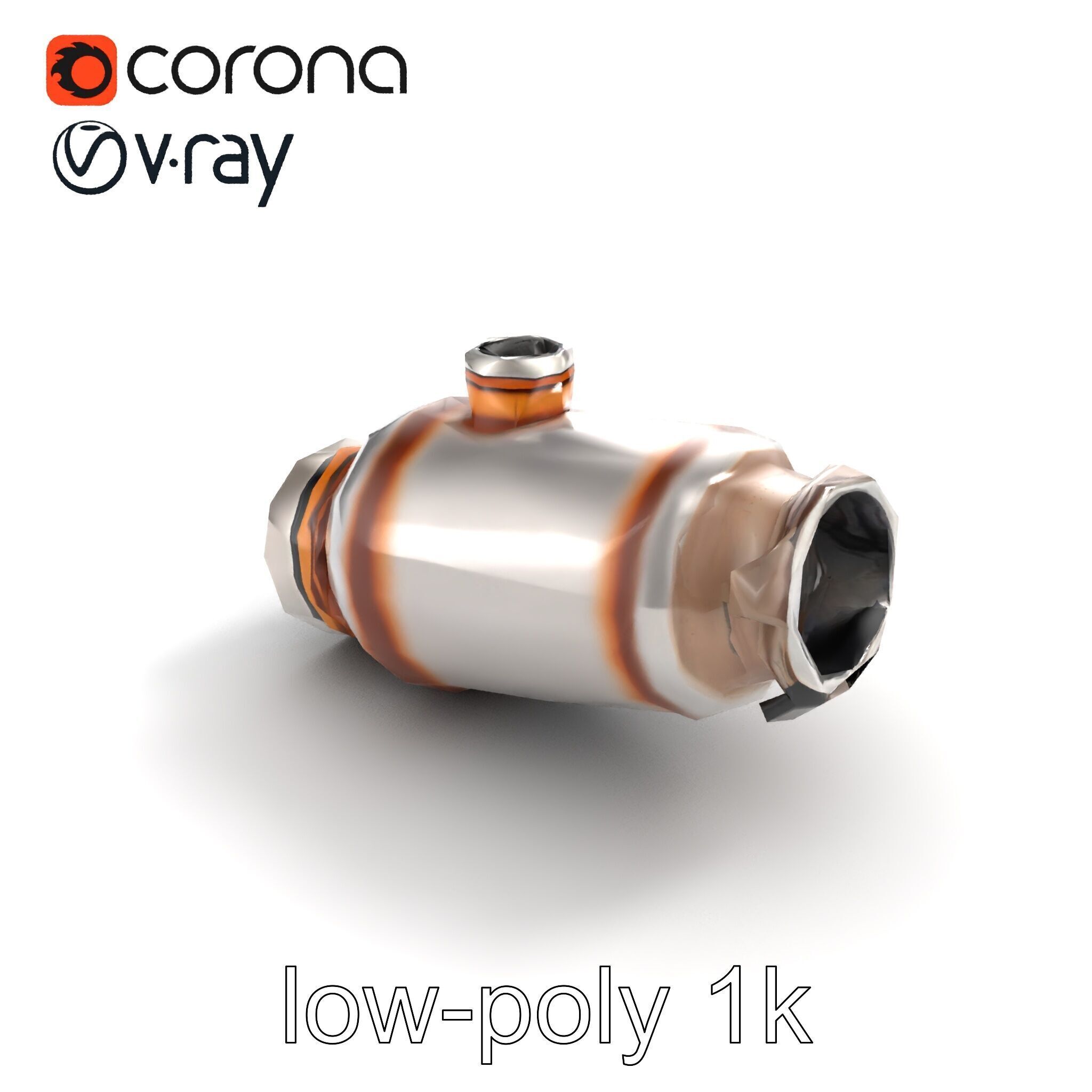 Advanced Catalytic Converter Cylindrical Model Pack Low-poly 3D model_9