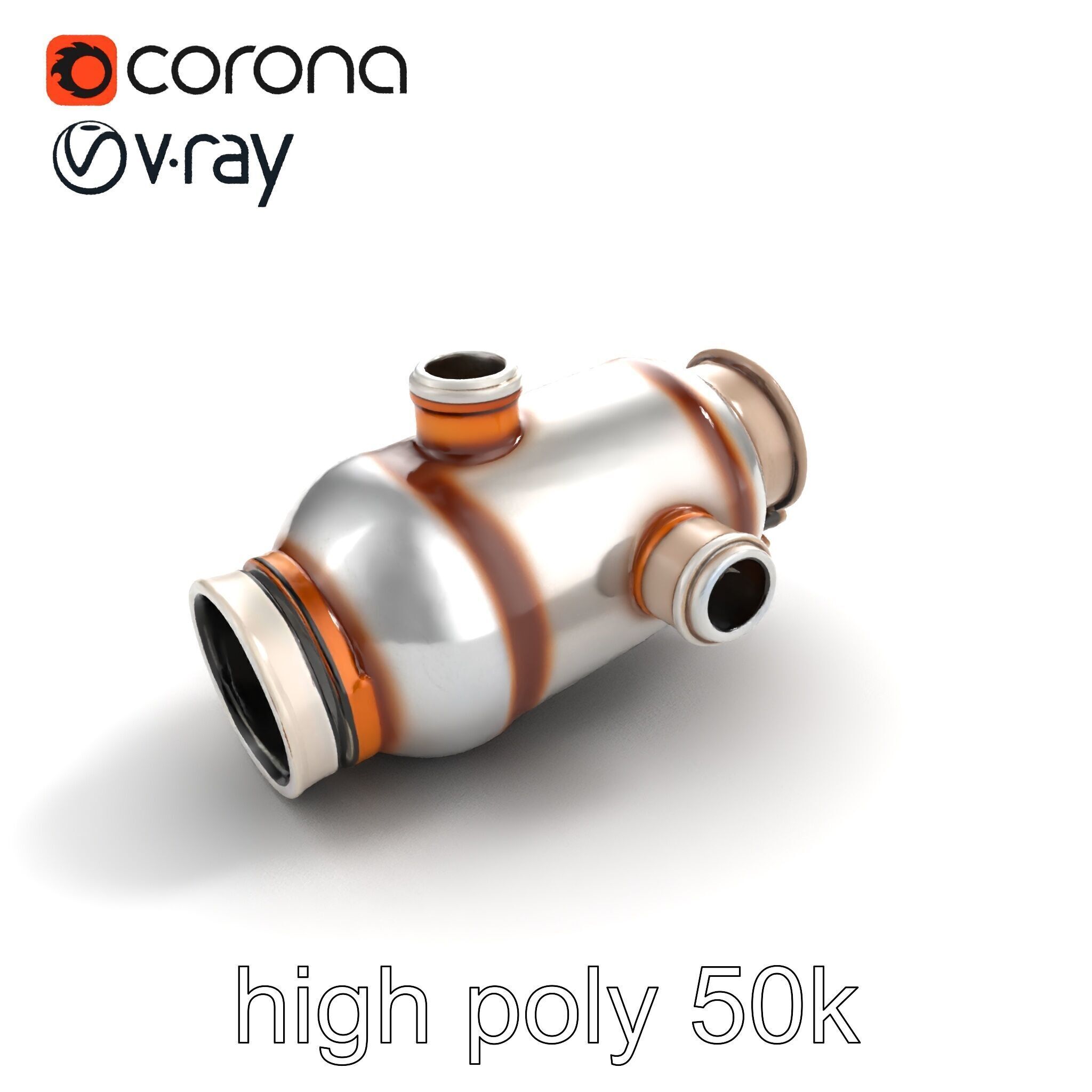 Advanced Catalytic Converter Cylindrical Model Pack Low-poly 3D model_14