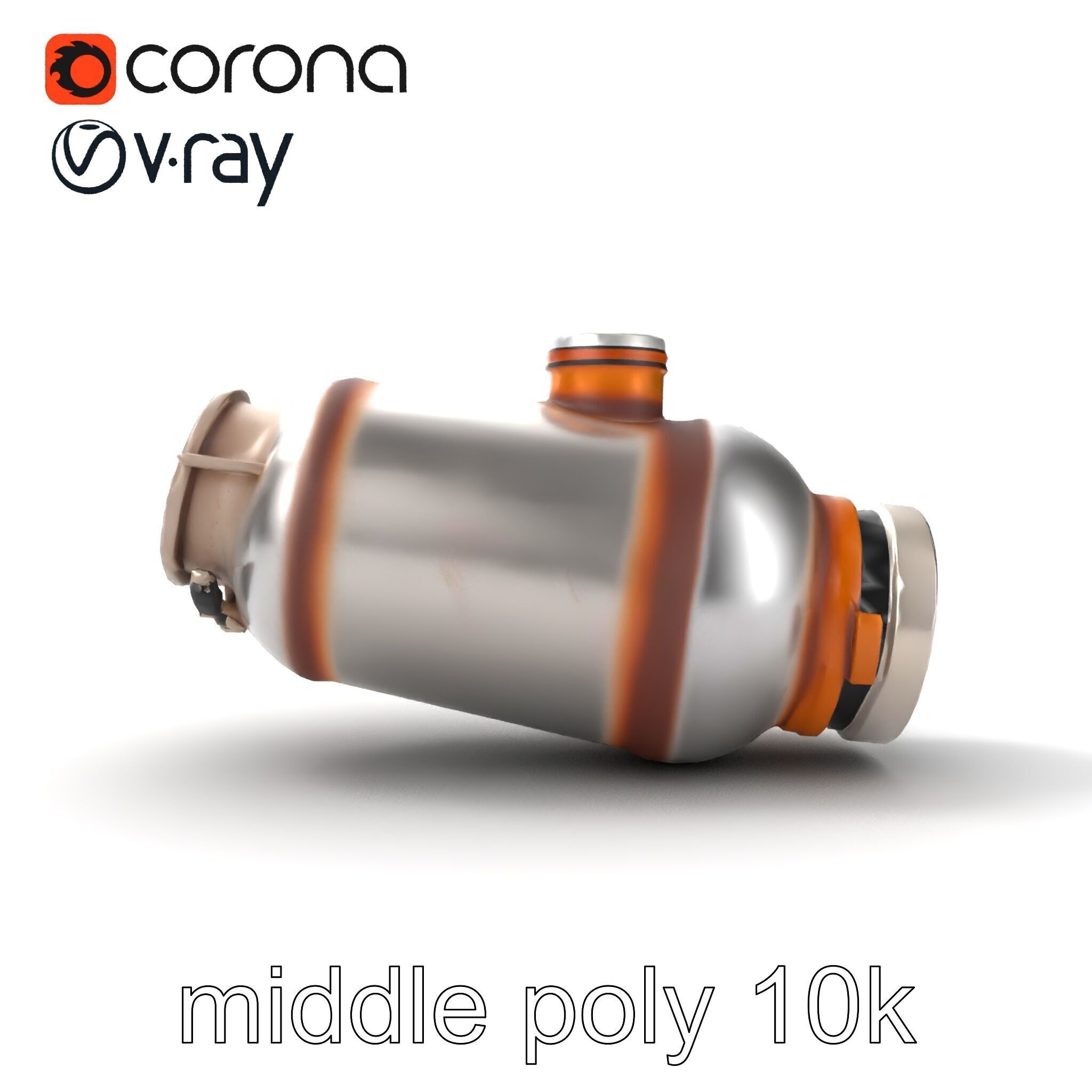 Advanced Catalytic Converter Cylindrical Model Pack Low-poly 3D model_13
