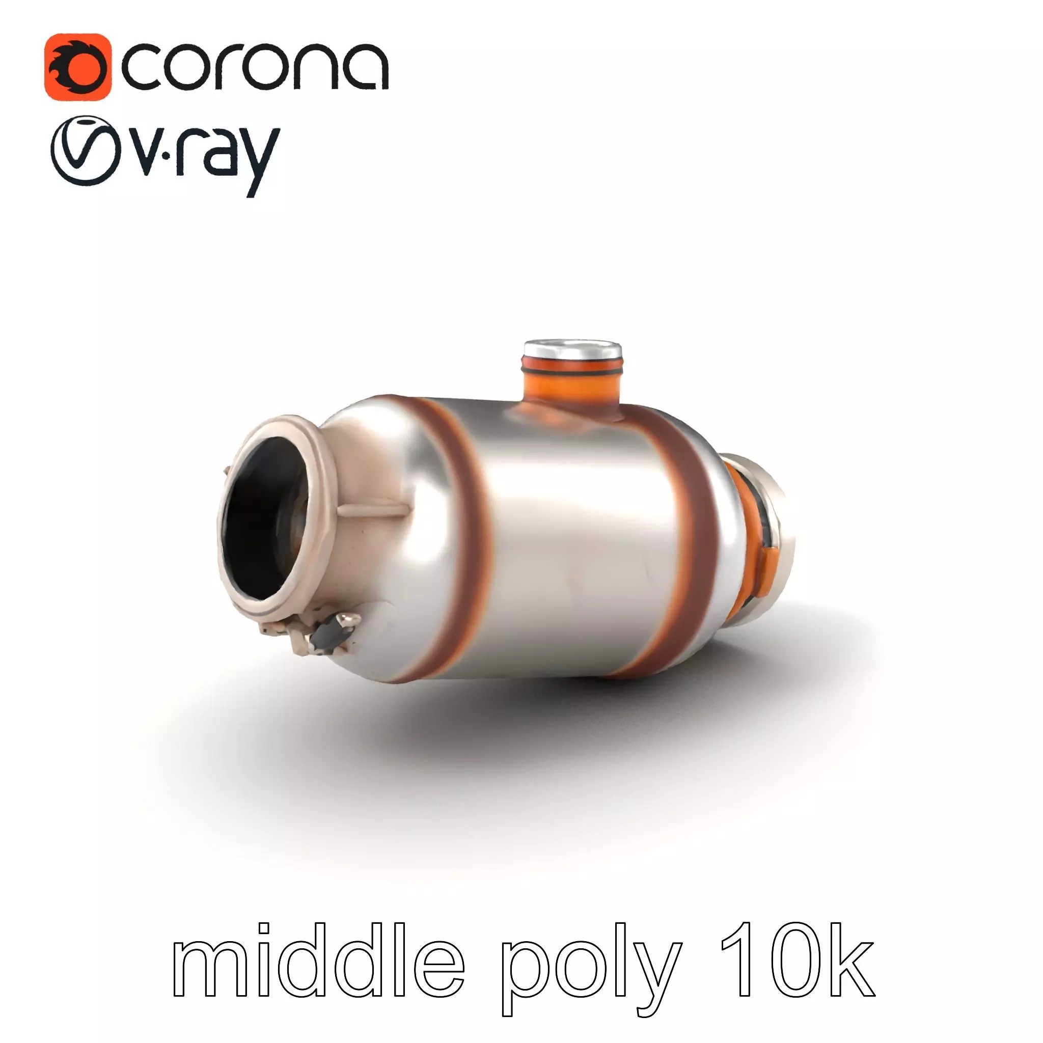 Advanced Catalytic Converter Cylindrical Model Pack Low-poly 3D model_0