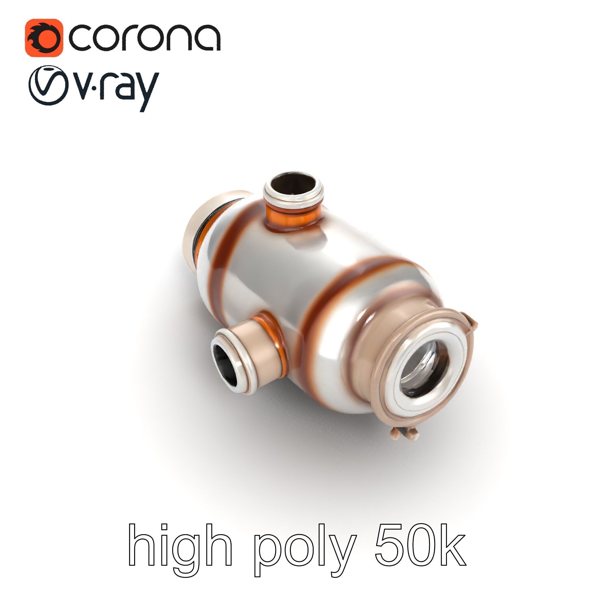 Advanced Catalytic Converter Cylindrical Model Pack Low-poly 3D model_28