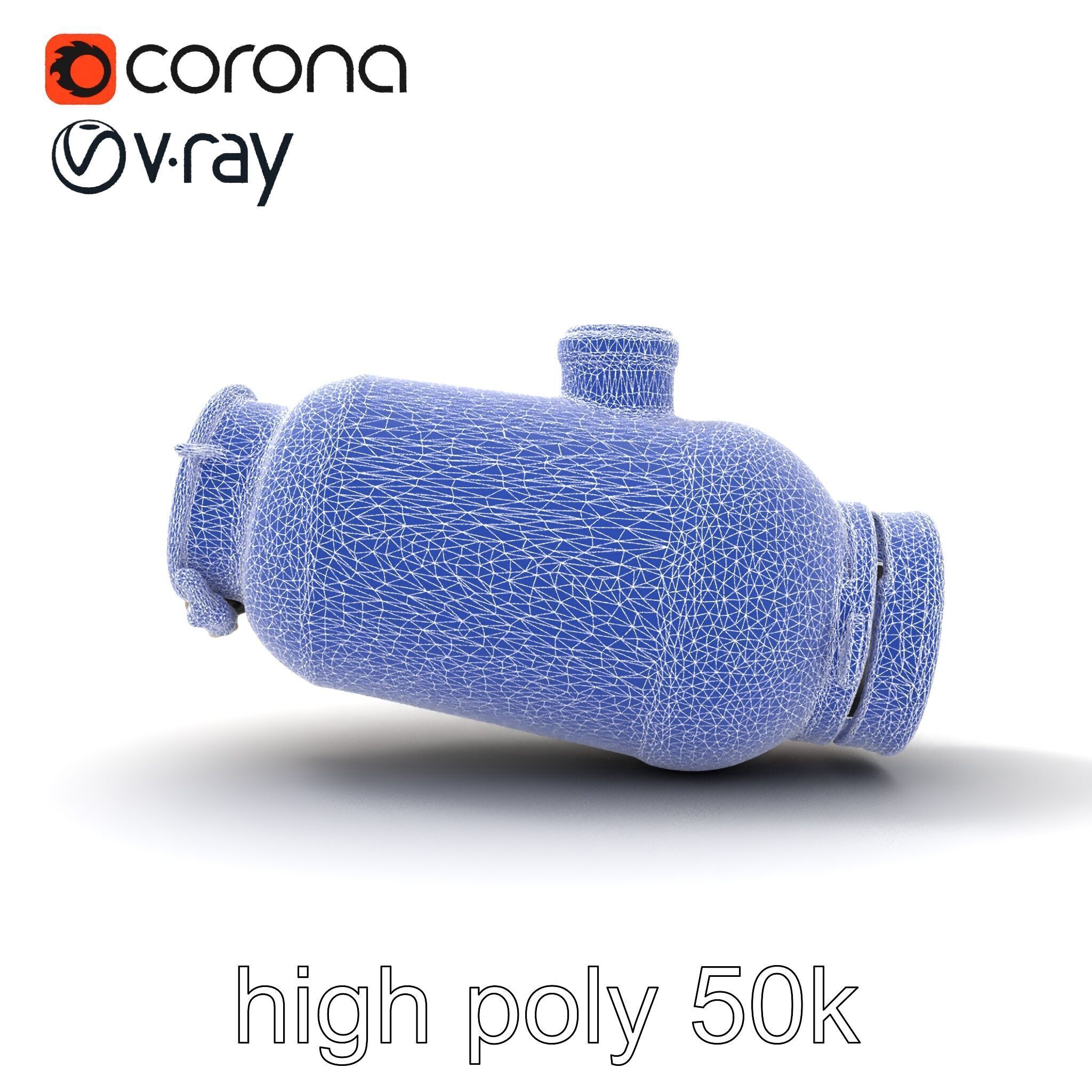 Advanced Catalytic Converter Cylindrical Model Pack Low-poly 3D model_22