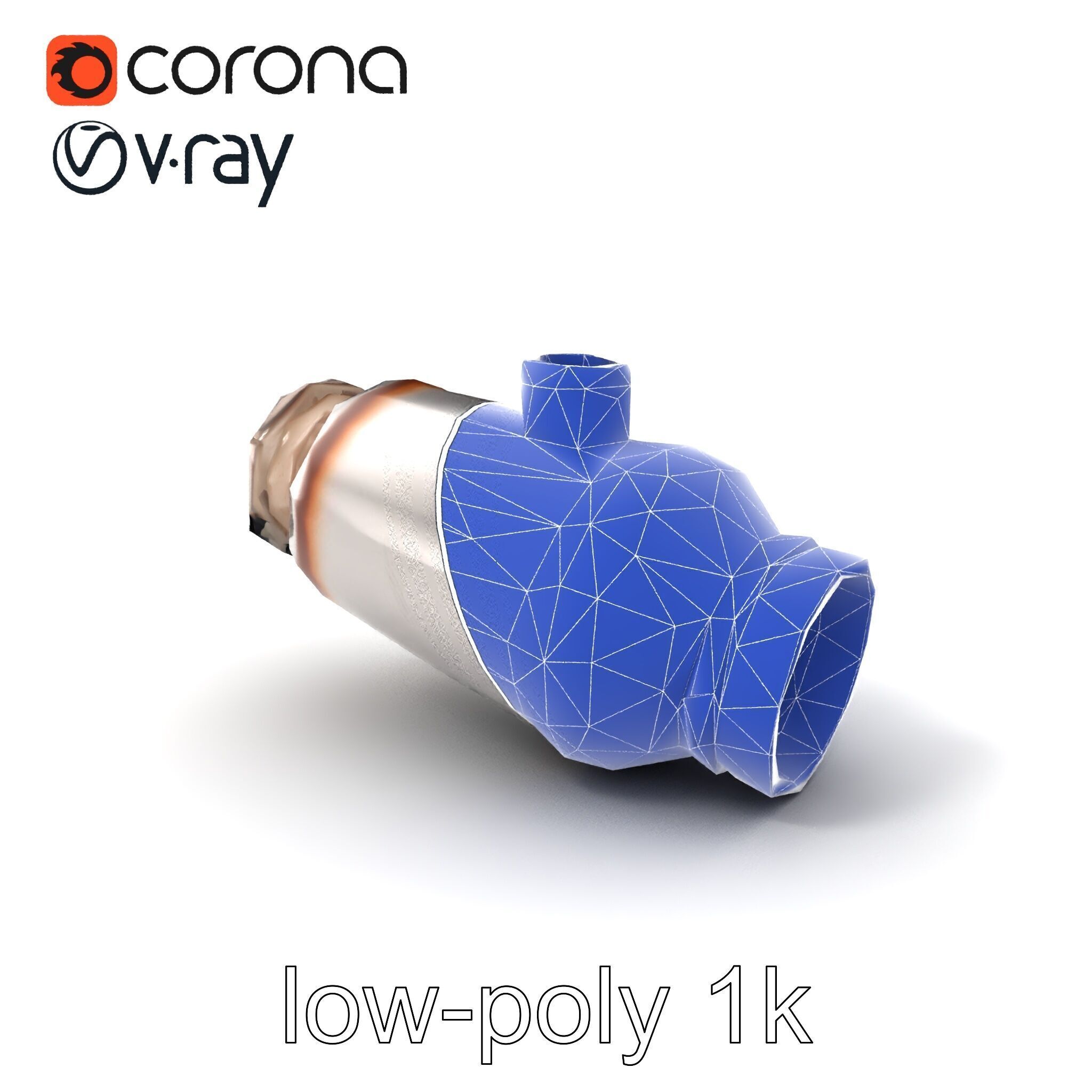 Advanced Catalytic Converter Cylindrical Model Pack Low-poly 3D model_7