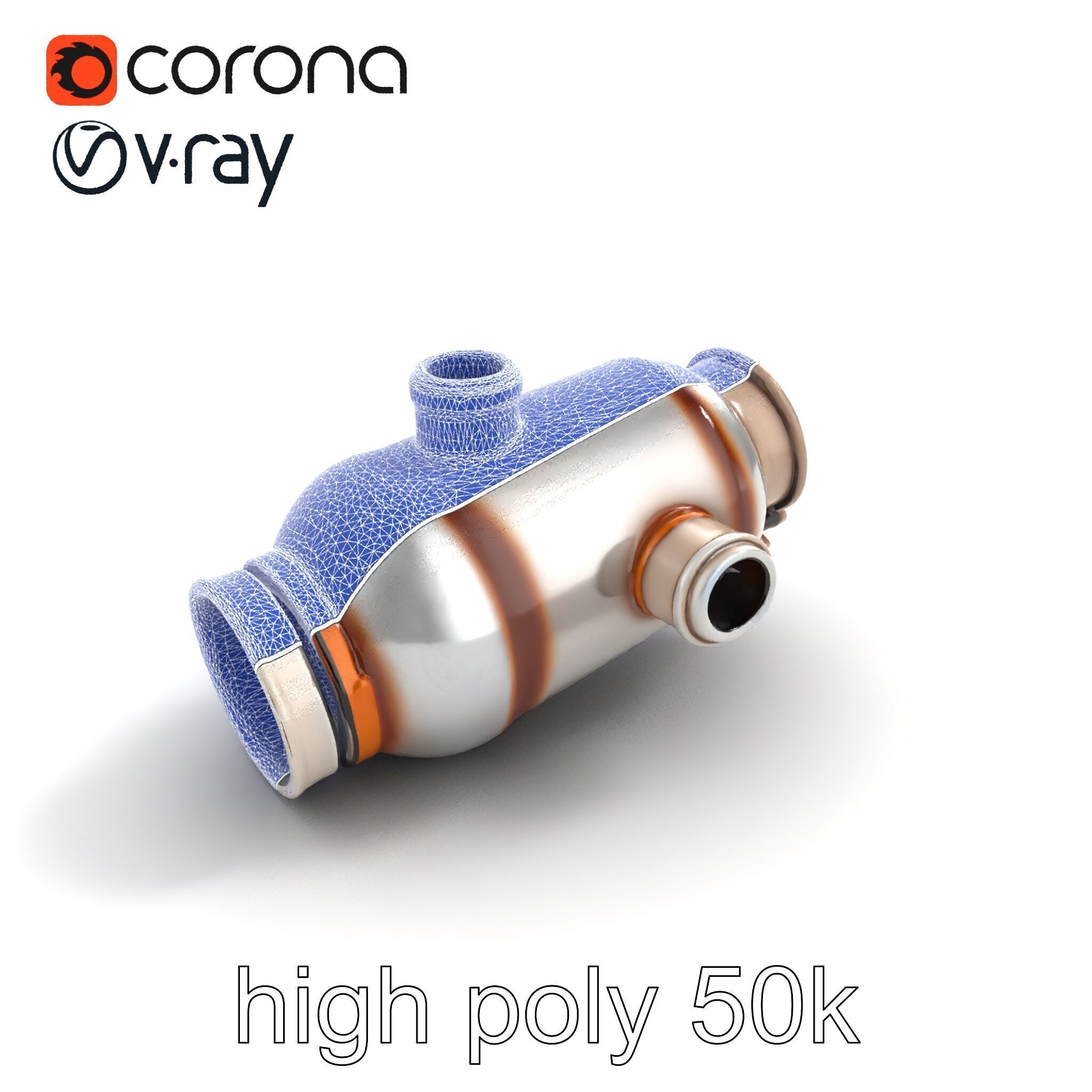 Advanced Catalytic Converter Cylindrical Model Pack Low-poly 3D model_31