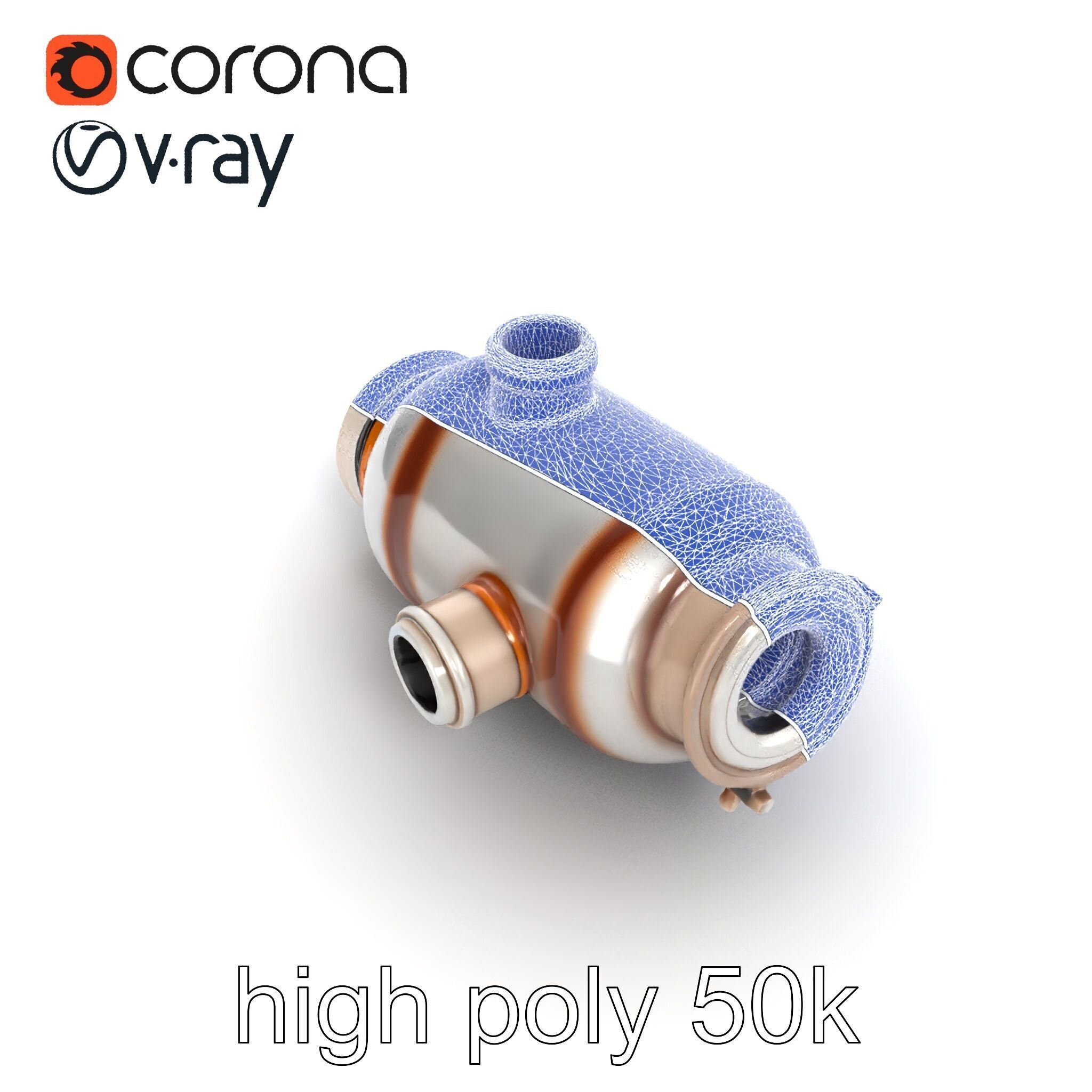 Advanced Catalytic Converter Cylindrical Model Pack Low-poly 3D model_32