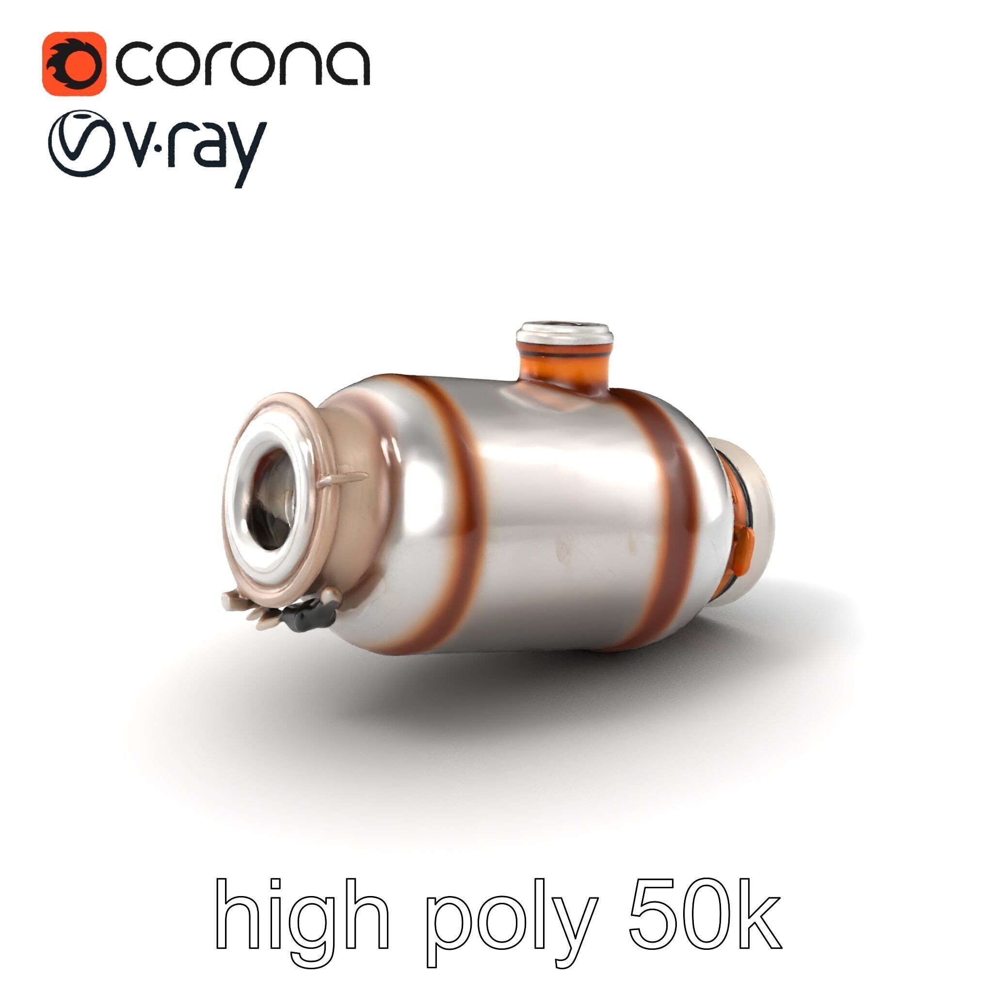 Advanced Catalytic Converter Cylindrical Model Pack Low-poly 3D model_2