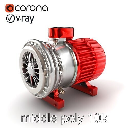 Pneumatic Compressor Module with Radial Blower Design model pack Low-poly 3D model
