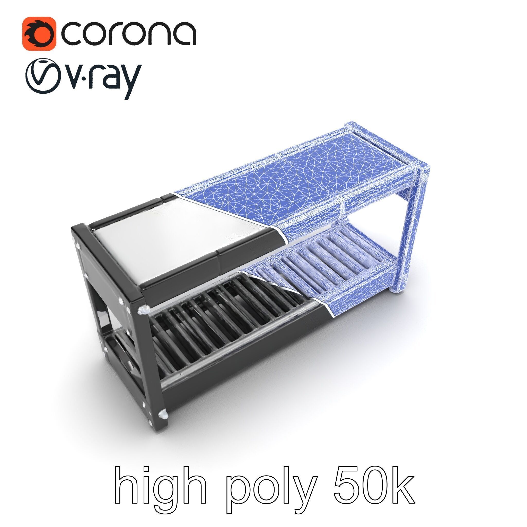 Advanced Conveyor Belt Mechanism Model Pack Low-poly 3D model_32