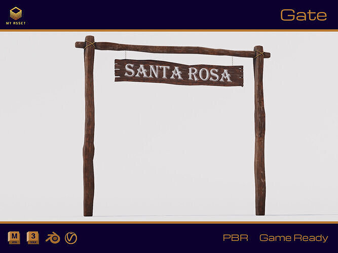 Gate 01 Low-poly 3D model