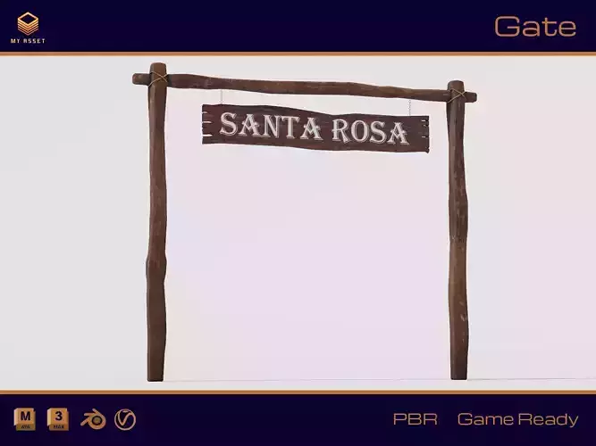 Gate 01 Low-poly 3D model