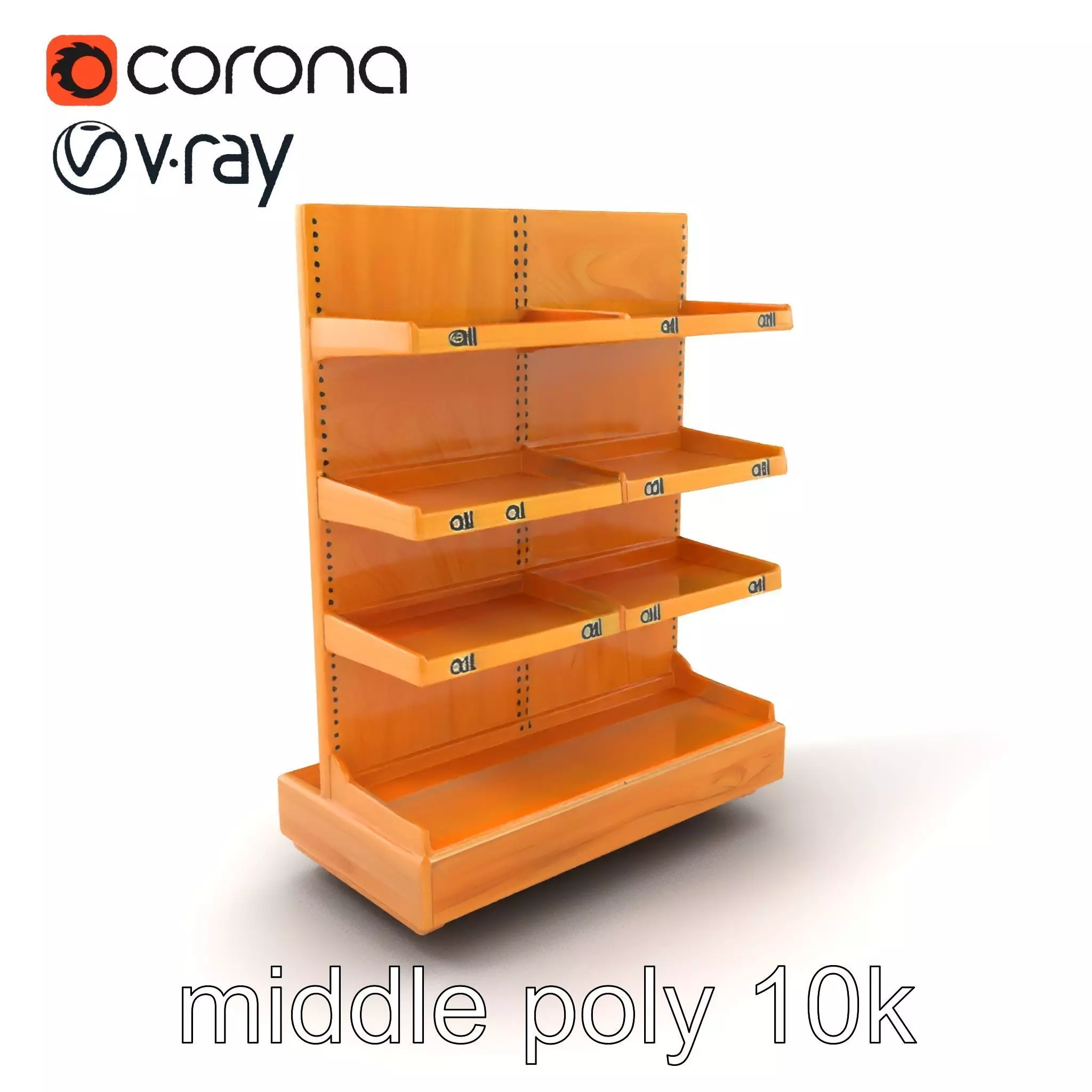 Compact Supermarket Shelf Modular Design model pack Low-poly 3D model