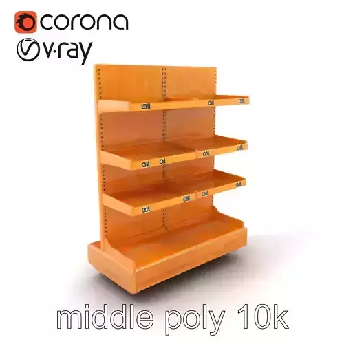Compact Supermarket Shelf Modular Design model pack Low-poly 3D model