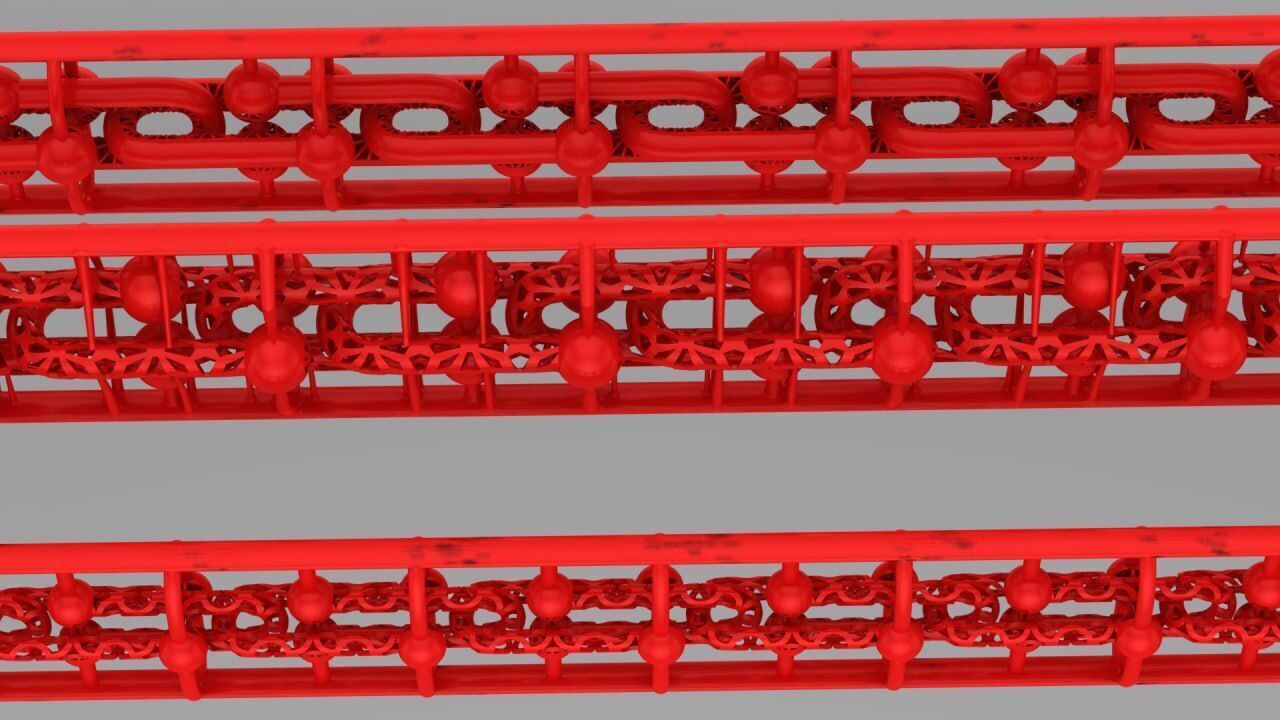 same chain 3 different hollow 3D print model_1