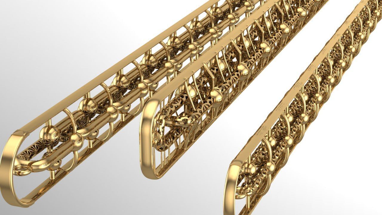 same chain 3 different hollow 3D print model_3