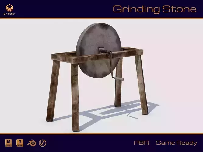 Grinding Stone Low-poly 3D model