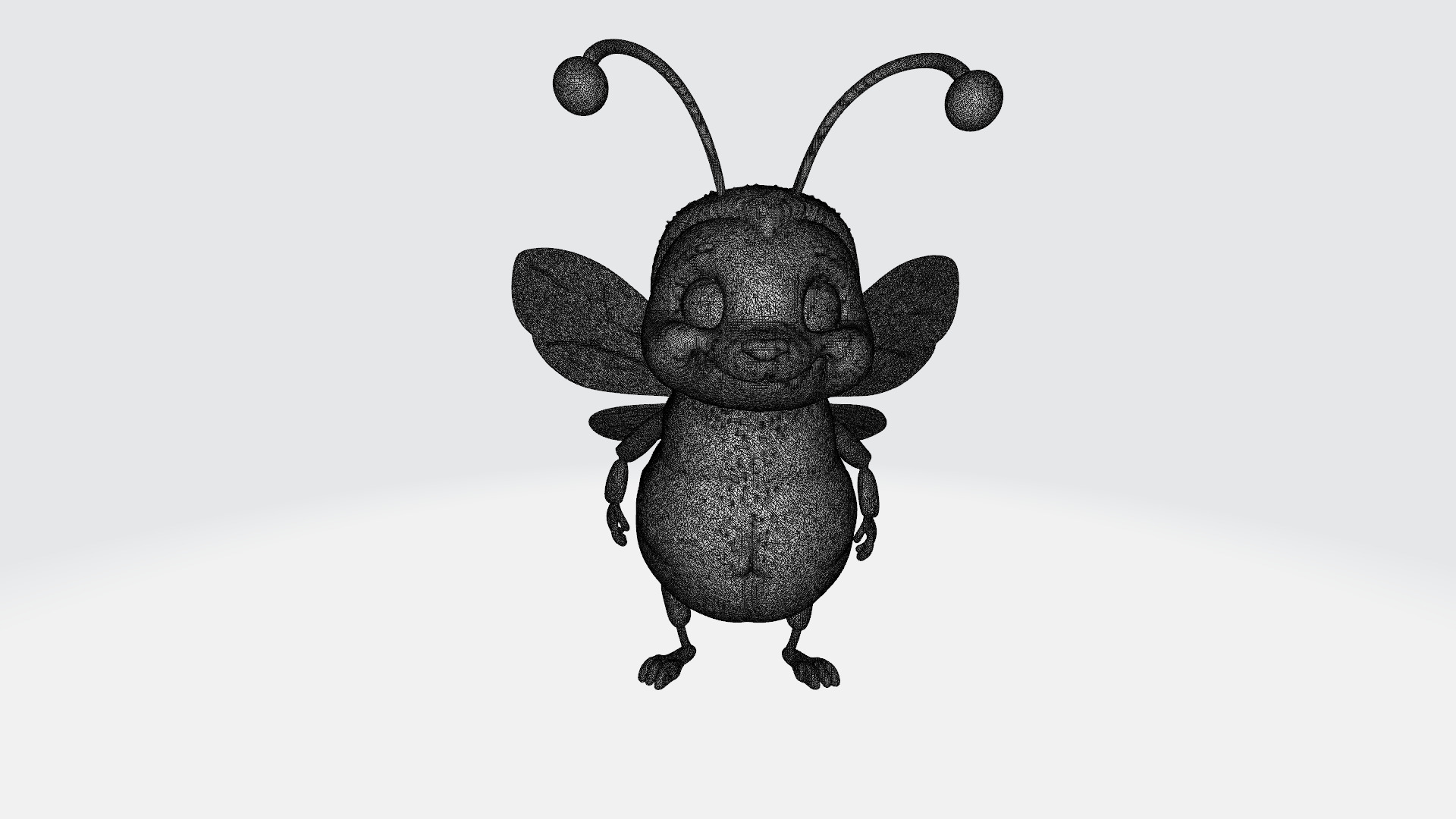 Cute Cartoon Bumblebee High Poly 3D model_9