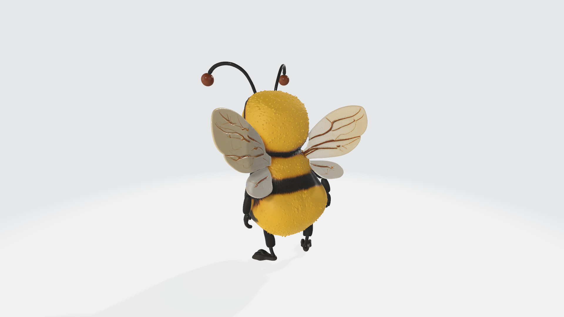 Cute Cartoon Bumblebee High Poly 3D model_3