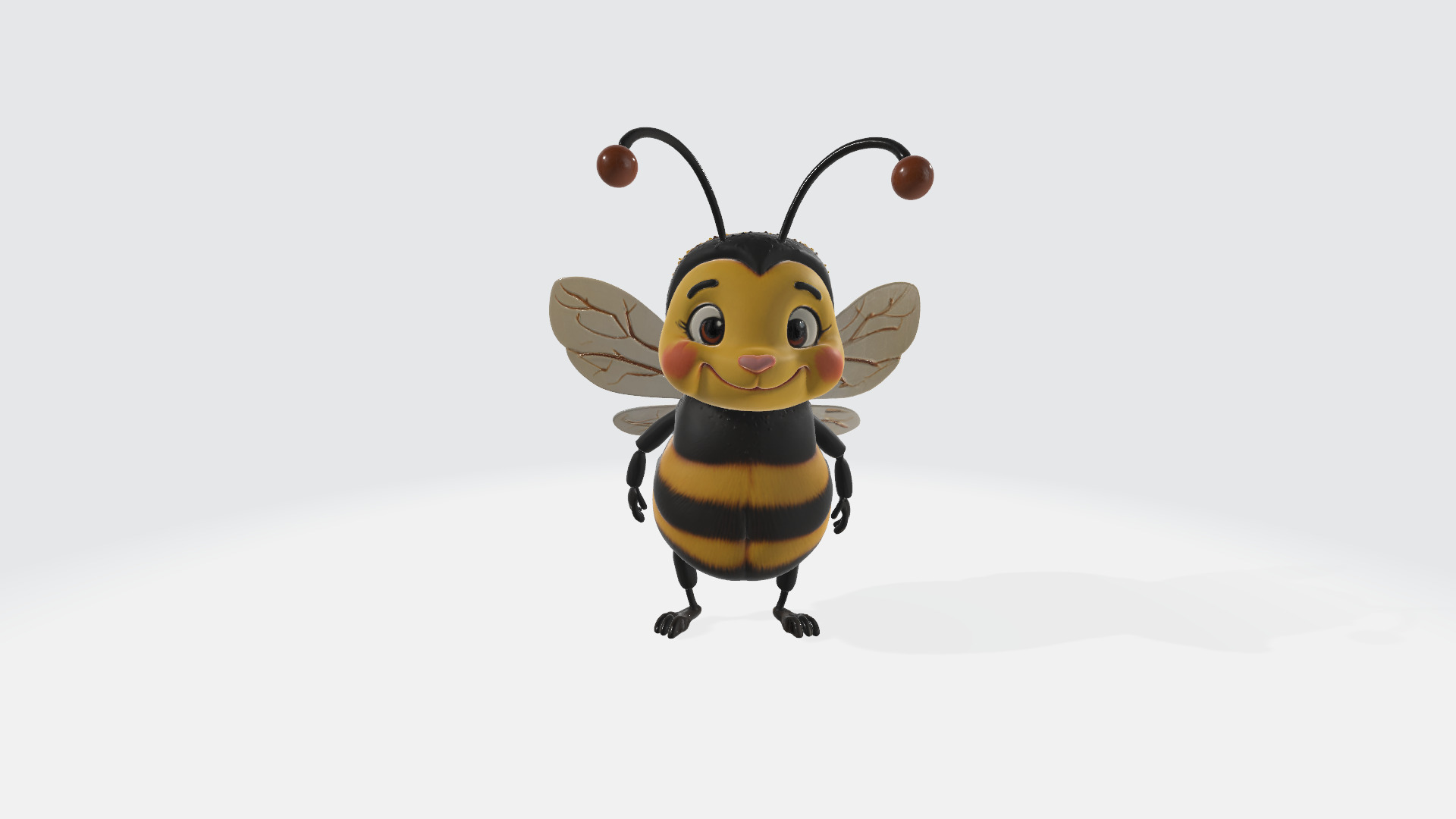 Cute Cartoon Bumblebee High Poly 3D model_8