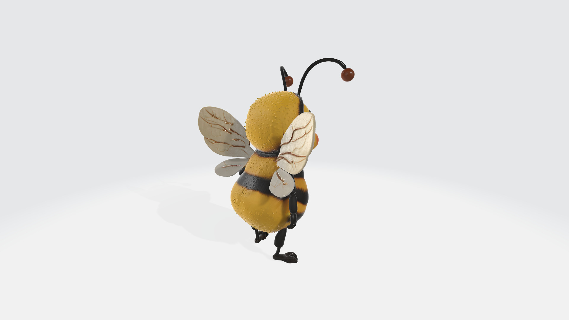 Cute Cartoon Bumblebee High Poly 3D model_5