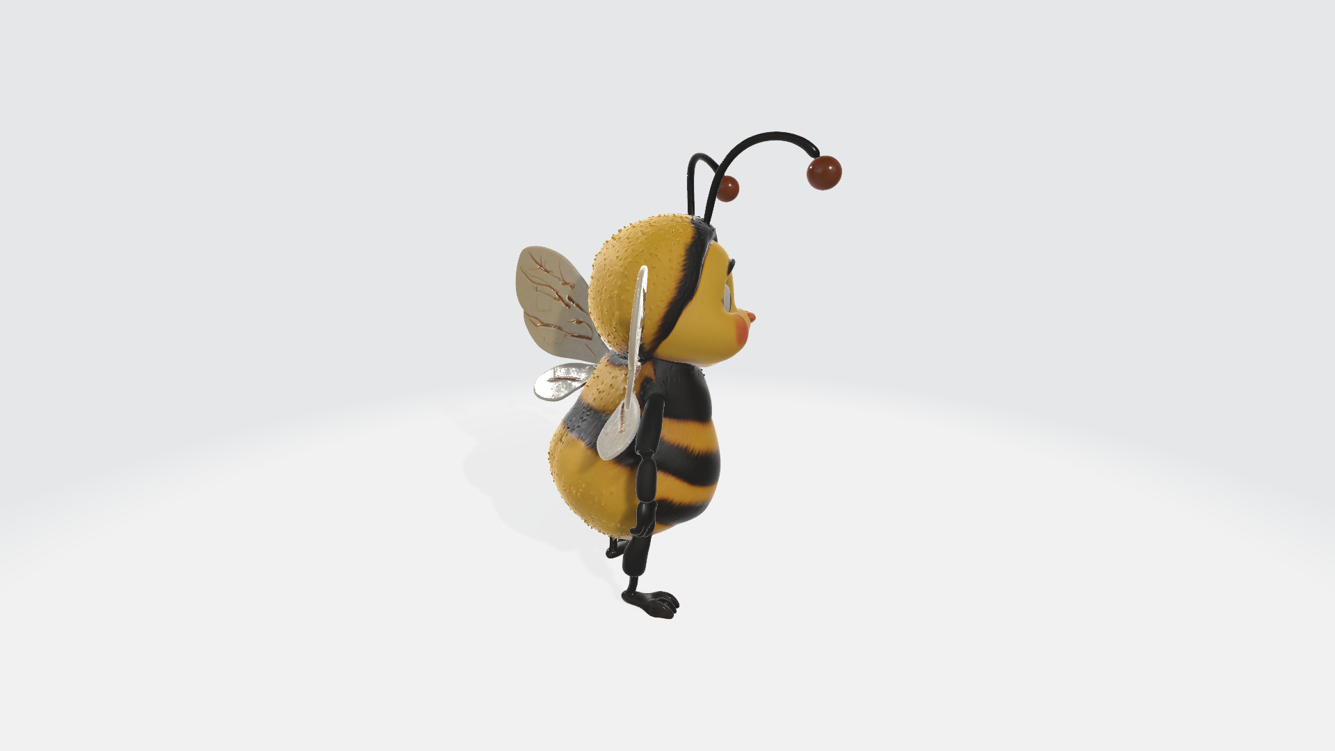 Cute Cartoon Bumblebee High Poly 3D model_6