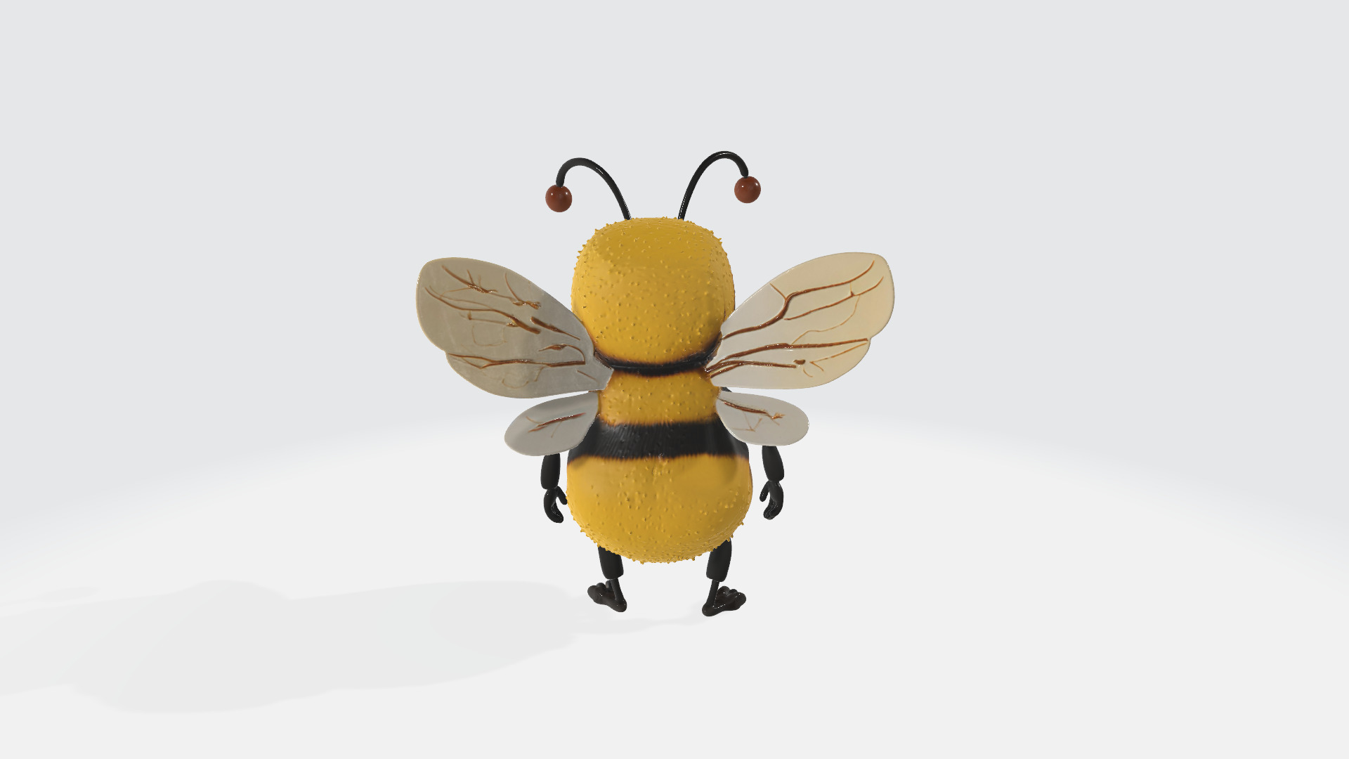 Cute Cartoon Bumblebee High Poly 3D model_4