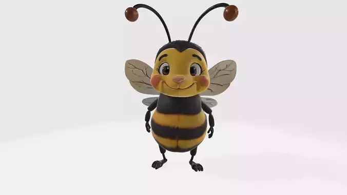 Cute Cartoon Bumblebee High Poly 3D model
