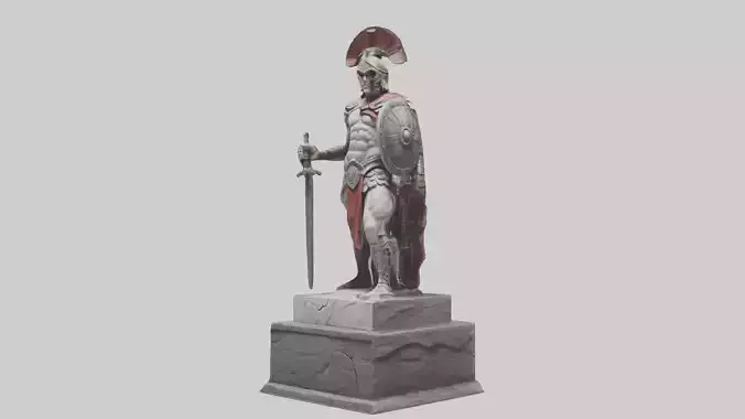 Immortal Gladiator statue model Low-poly 3D model
