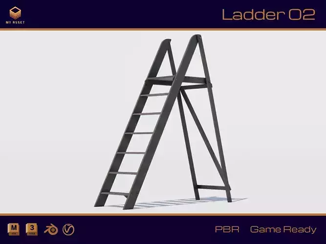 ladder 02 Low-poly 3D model