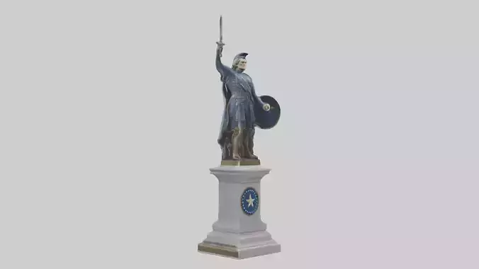 Independence Hero statue model Low-poly 3D model
