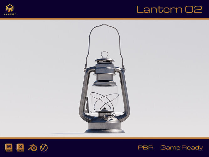 Lantern 02 Low-poly 3D model