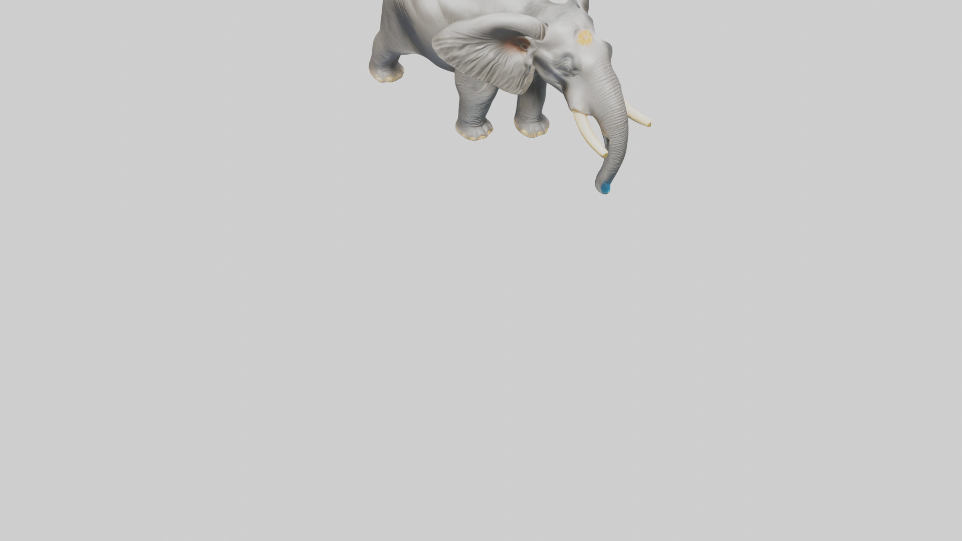 Indian Elephant playing in water model Low-poly 3D model_7