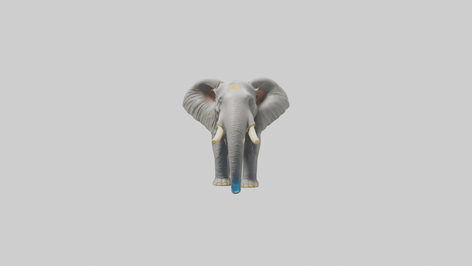 Indian Elephant playing in water model Low-poly 3D model_9