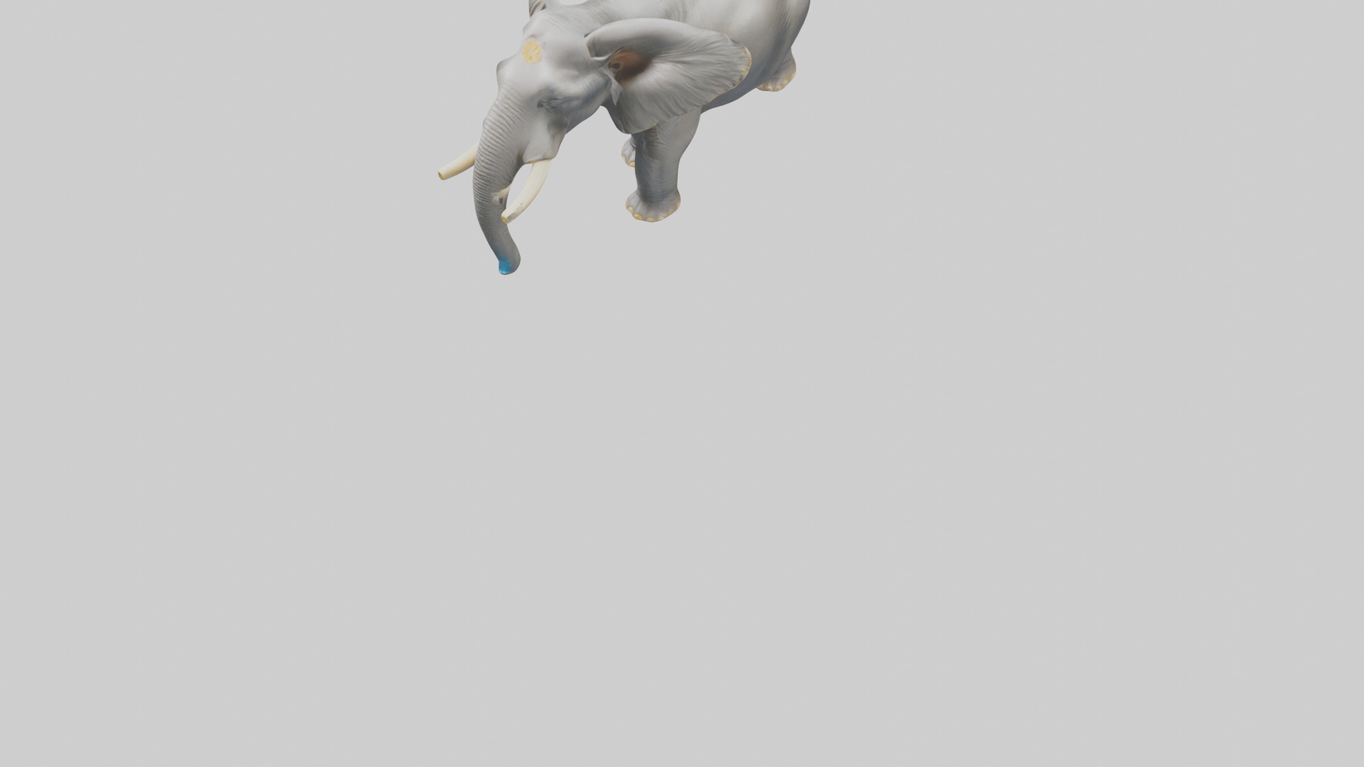 Indian Elephant playing in water model Low-poly 3D model_6