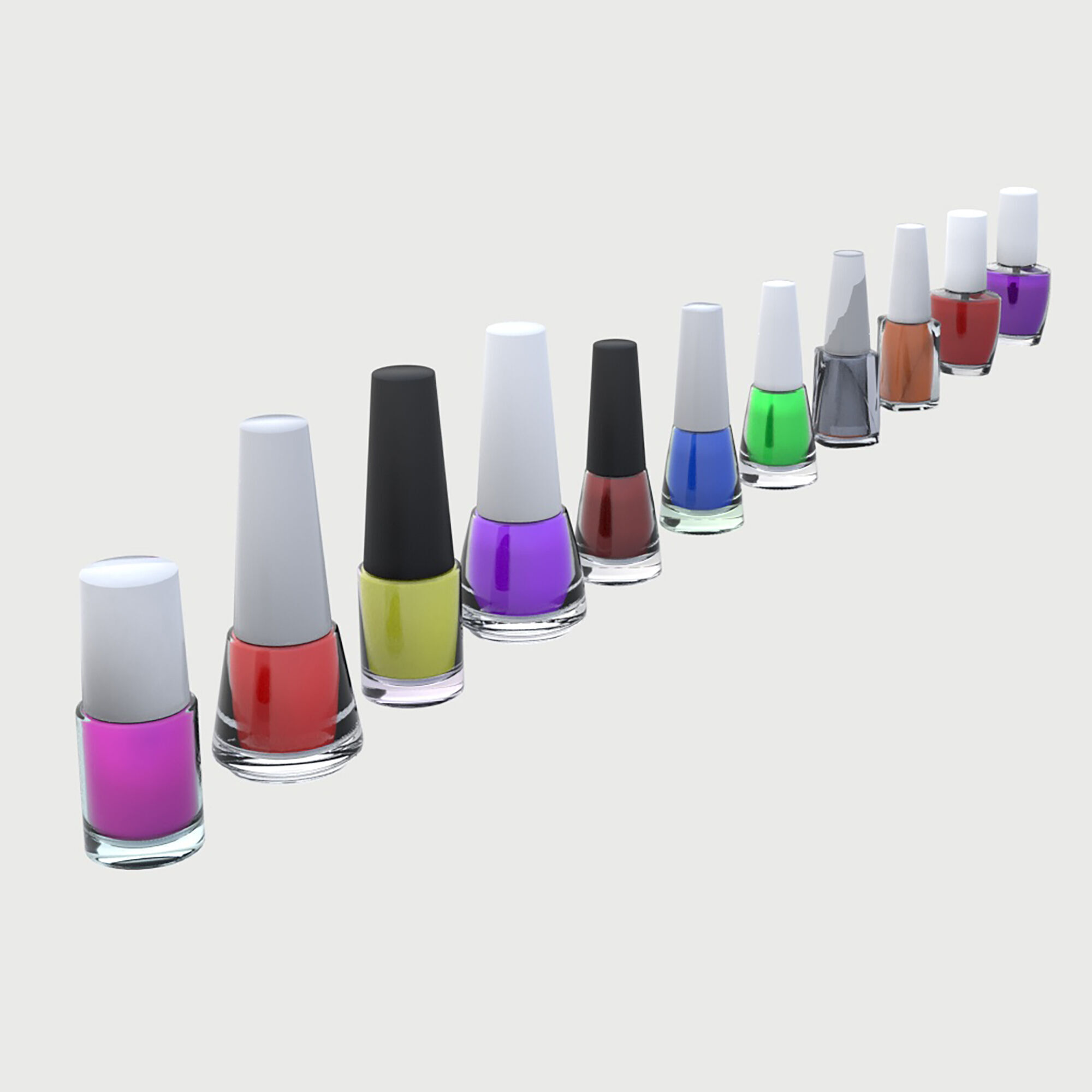 nail polish set 3D model_4