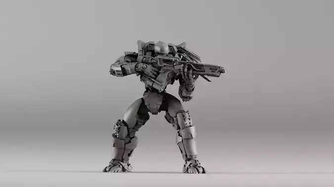 S00109 Heavy Armored Mech Warrior 3dp