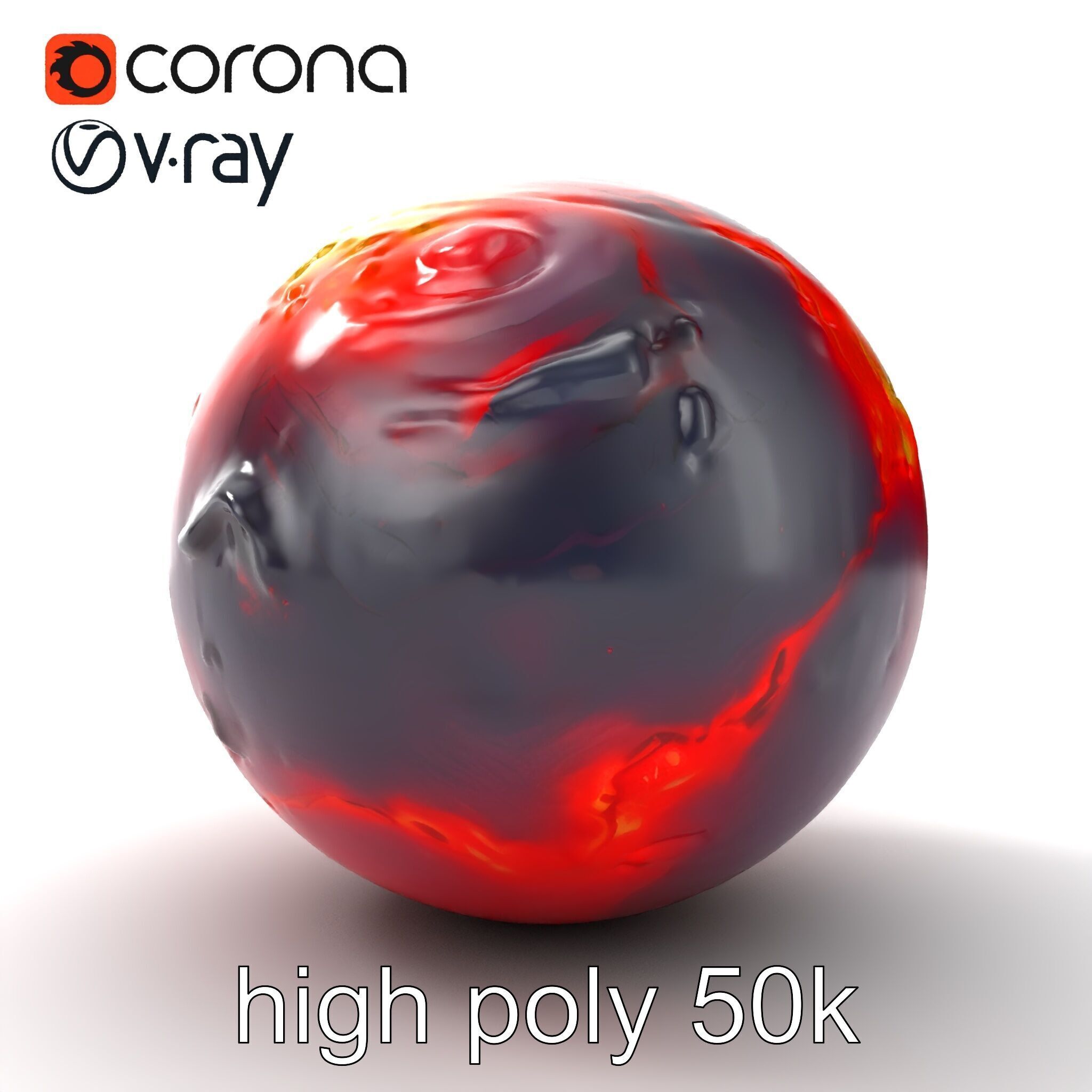 CrimsonCore Molten Planet Model Pack Low-poly 3D model_19