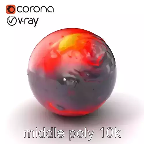 CrimsonCore Molten Planet Model Pack Low-poly 3D model