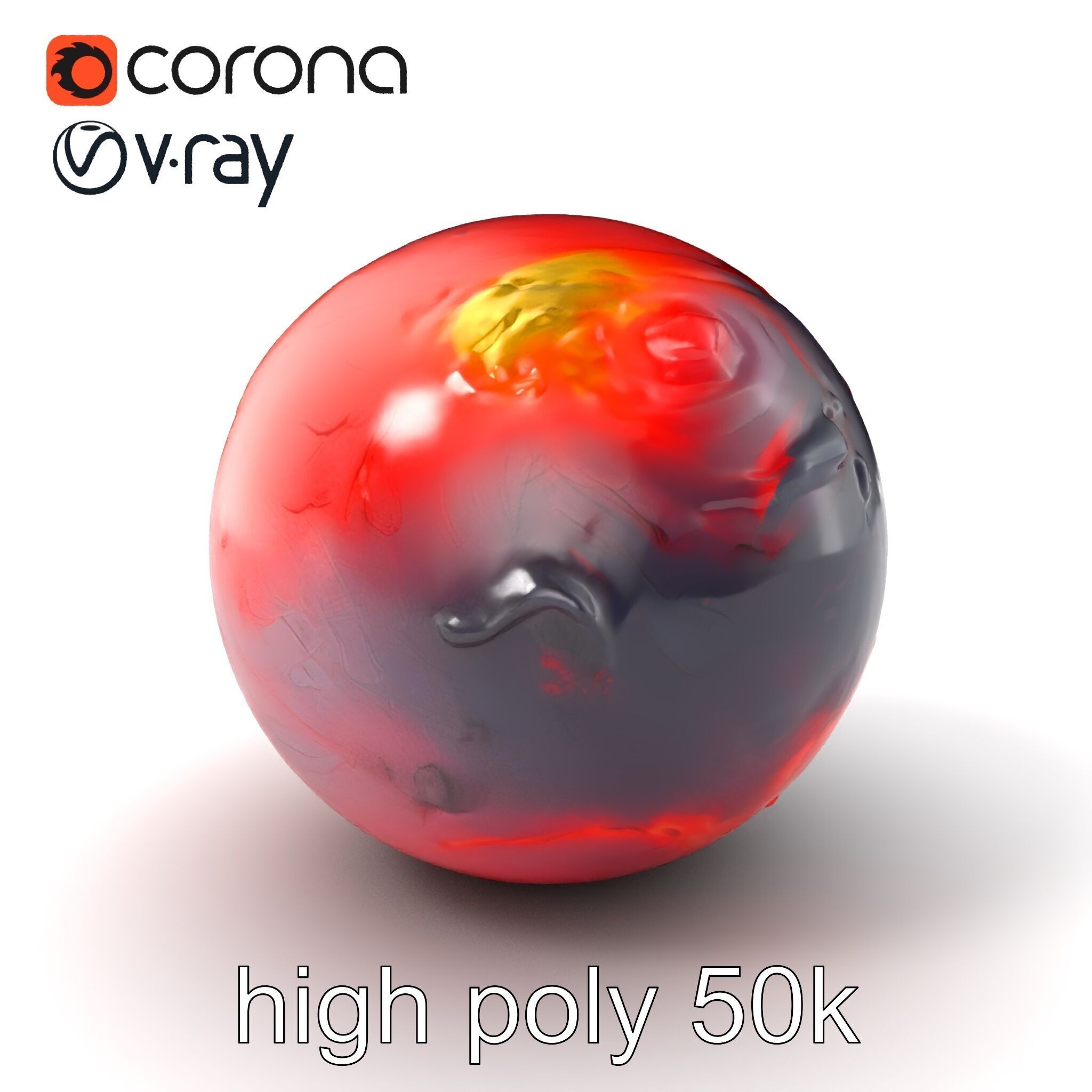 CrimsonCore Molten Planet Model Pack Low-poly 3D model_2