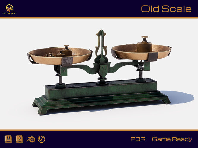 Old Scale Low-poly 3D model