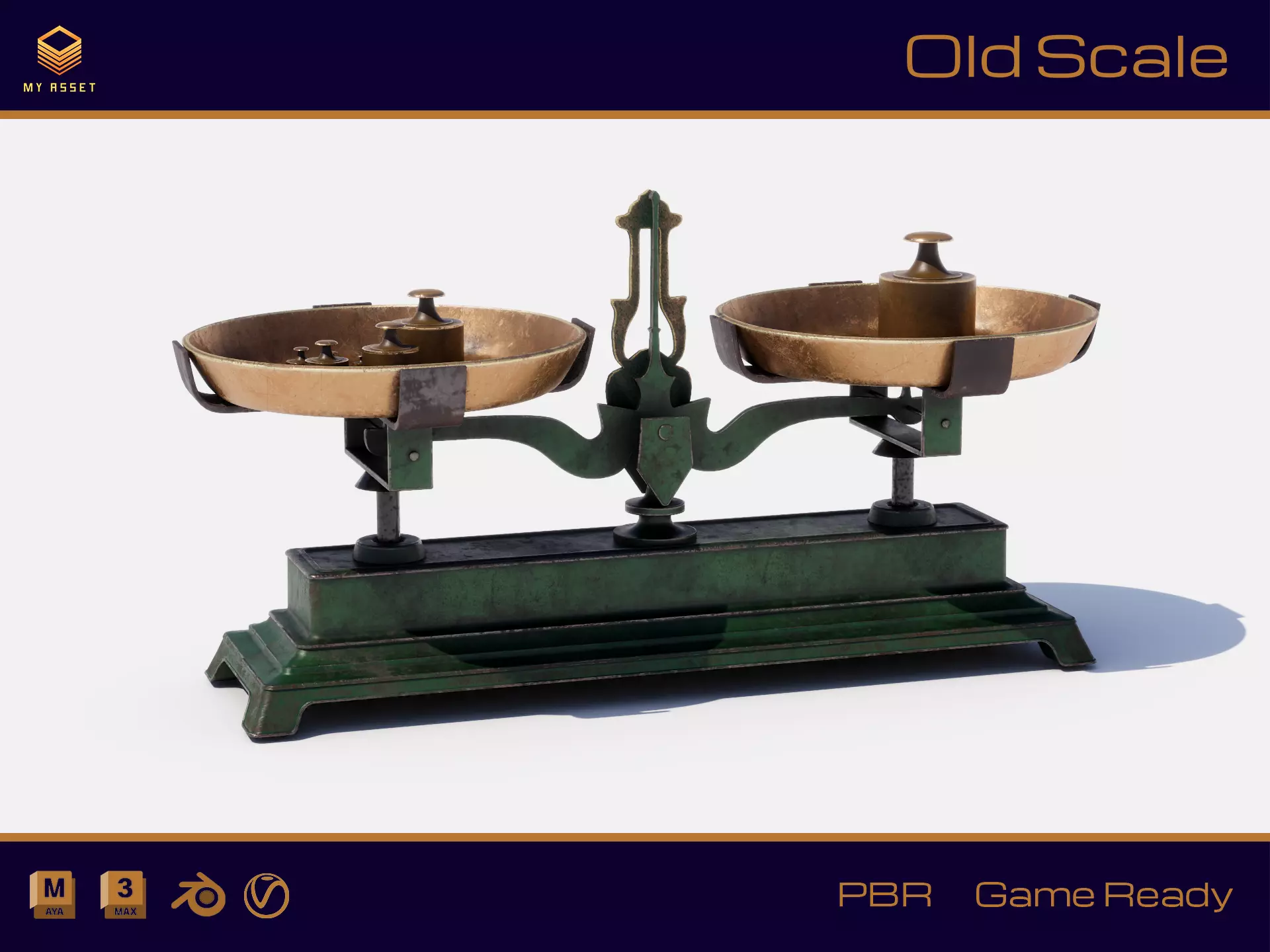 Old Scale Low-poly 3D model