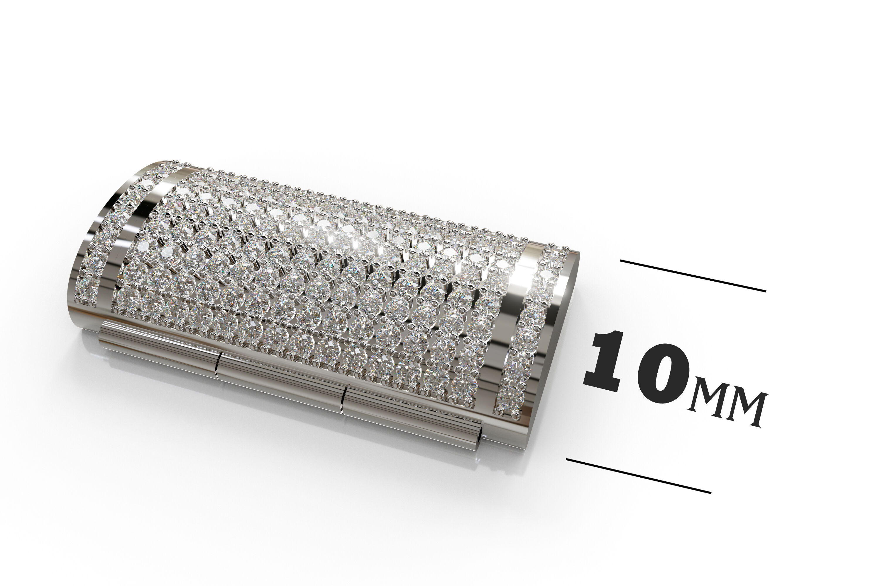 10 mm Diamond Lock Box for Jewelry 3D print model_3