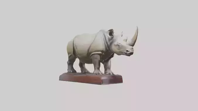 Indian Rhinoceros statue model