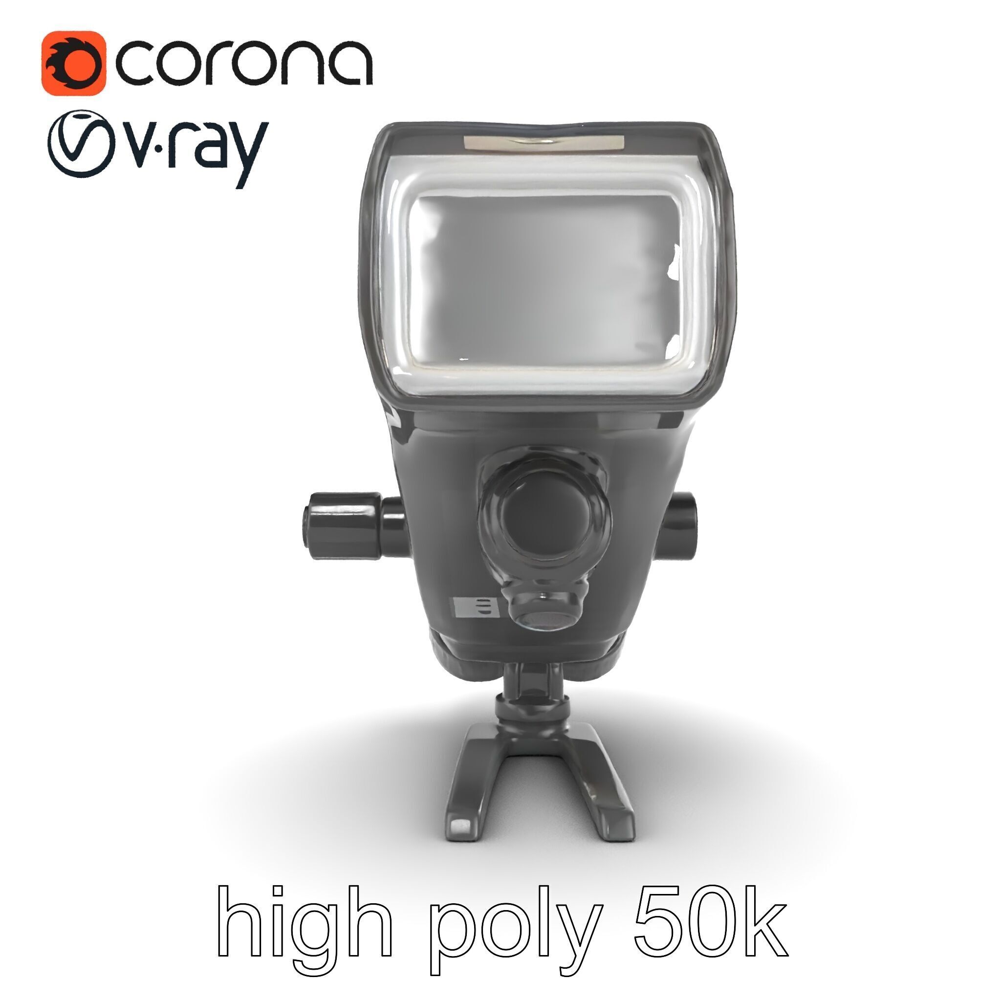 Wireless Flash Unit with Bounce Head model pack Low-poly 3D model_15