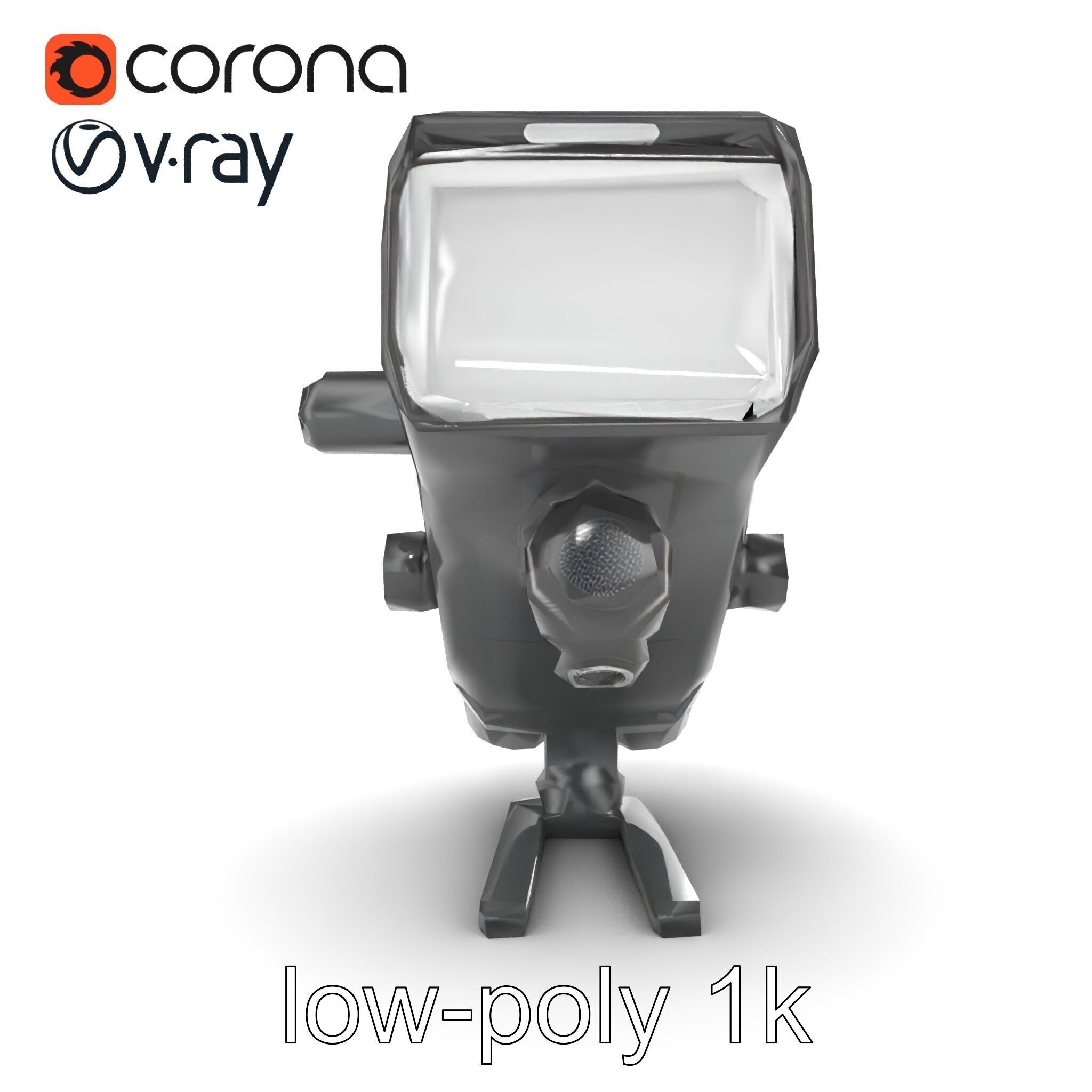 Wireless Flash Unit with Bounce Head model pack Low-poly 3D model_12