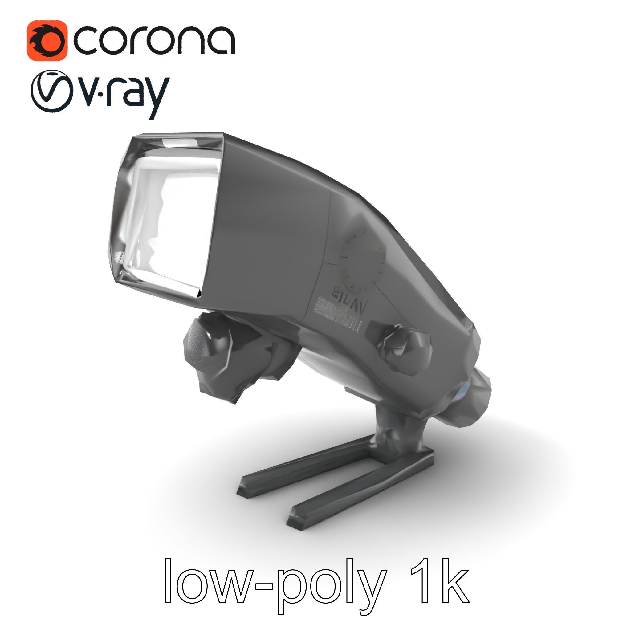 Wireless Flash Unit with Bounce Head model pack Low-poly 3D model_5